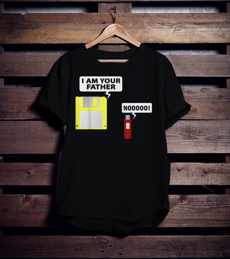USB Floppy Disk I Am Your Father Nooooo Funny Geek Computer T-Shirt