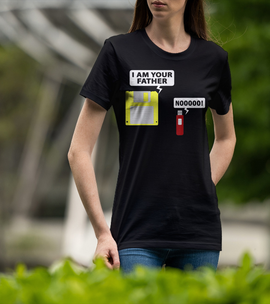 USB Floppy Disk I Am Your Father Nooooo Funny Geek Computer T-Shirt