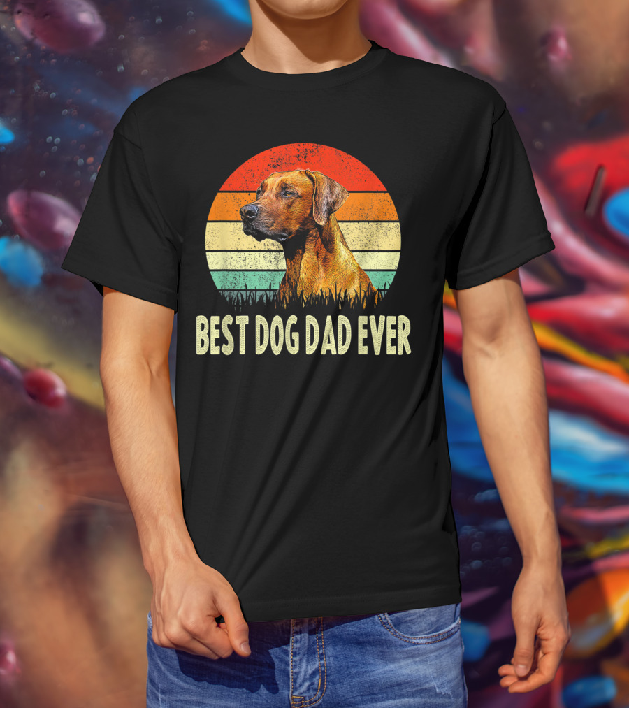 Vintage Best Dog Dad Ever Retro Canine T-Shirt