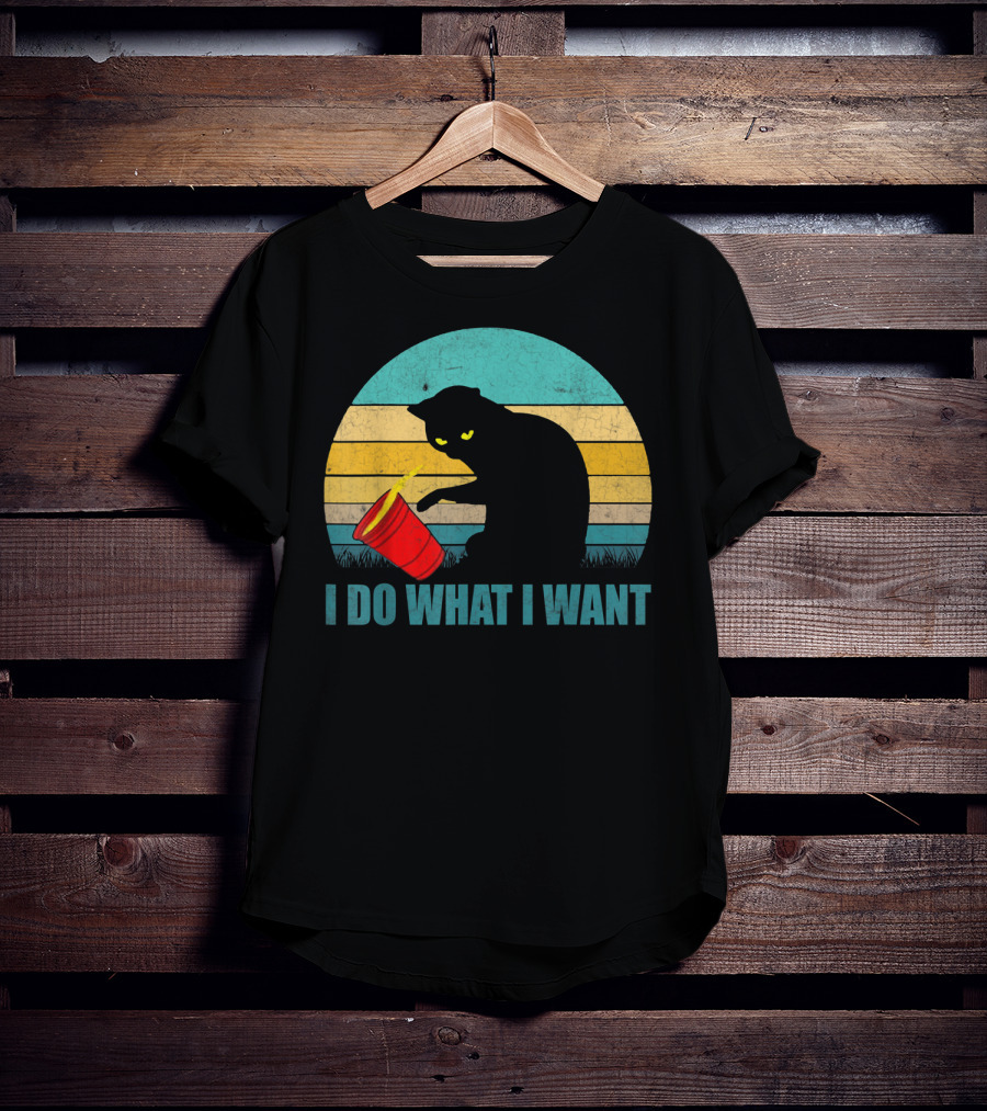 Vintage Cat I Do What I Want Cat Lover T-Shirt