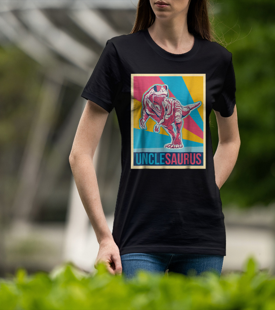 Unclesaurus Retro T-Rex Dinosaur Sunglasses Multicolor T-Shirt