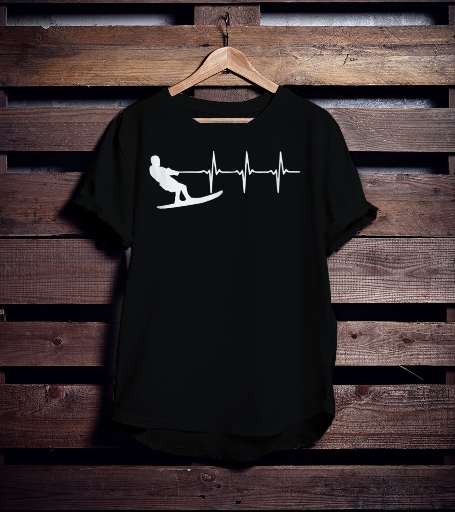 Waterski Heartbeat Pulse Design For Waterskiers T-Shirt