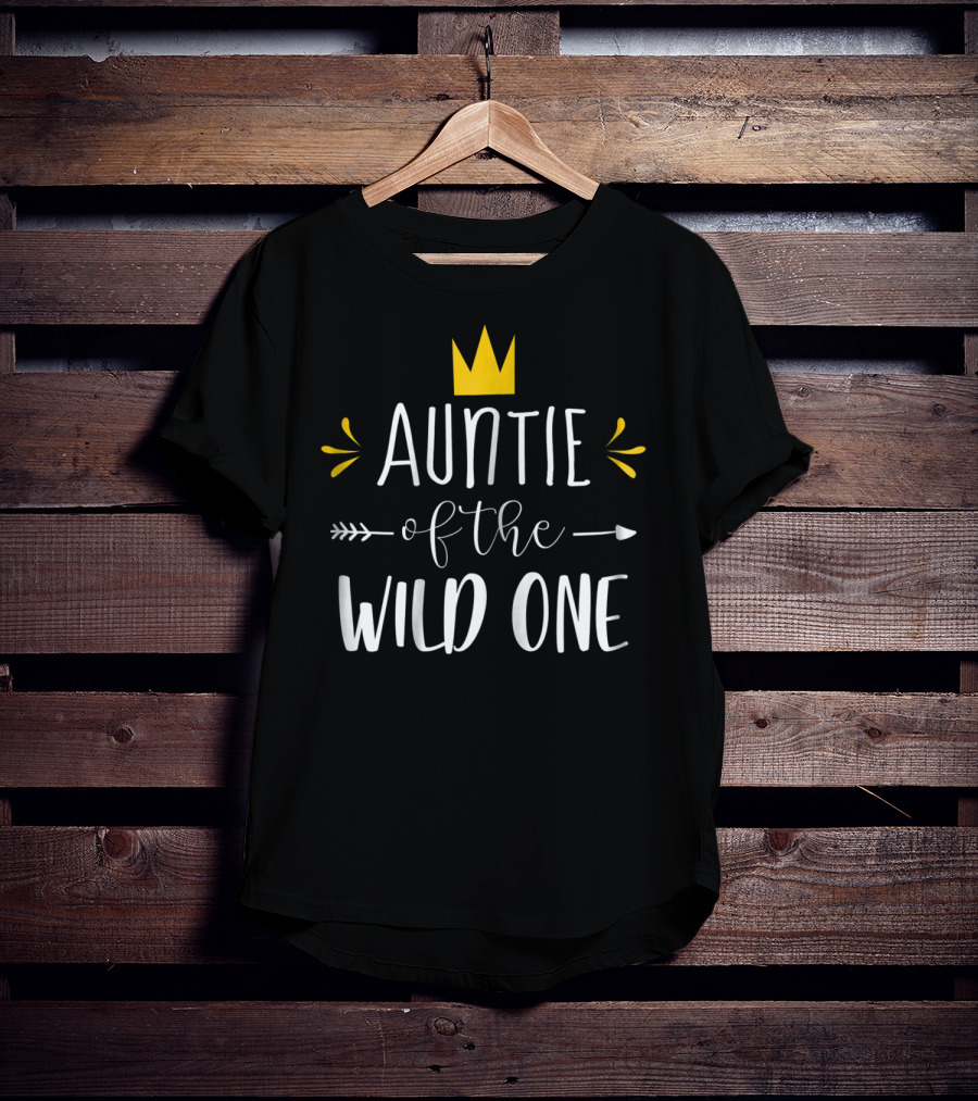 Auntie Of The Wild One 1st Birthday Aunt T-Shirt