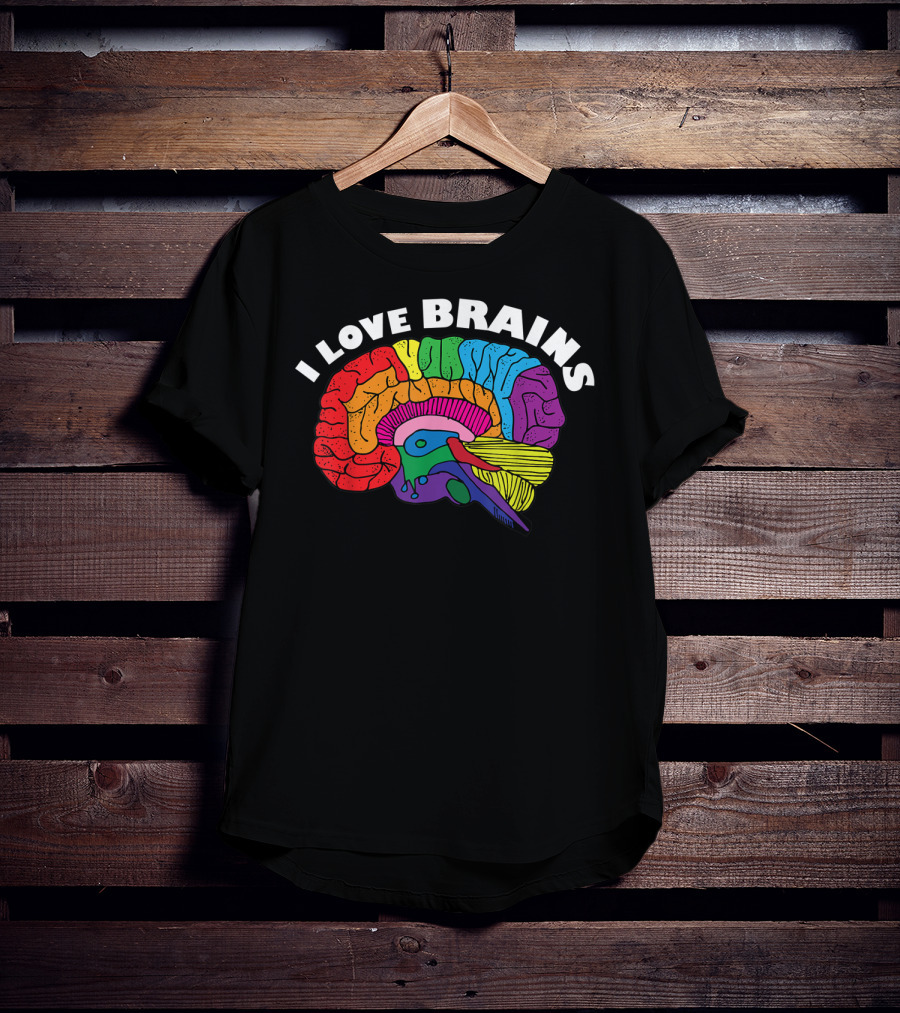 I Love Brains Neuroscience Neurologist Brain Lover Rainbow T-Shirt