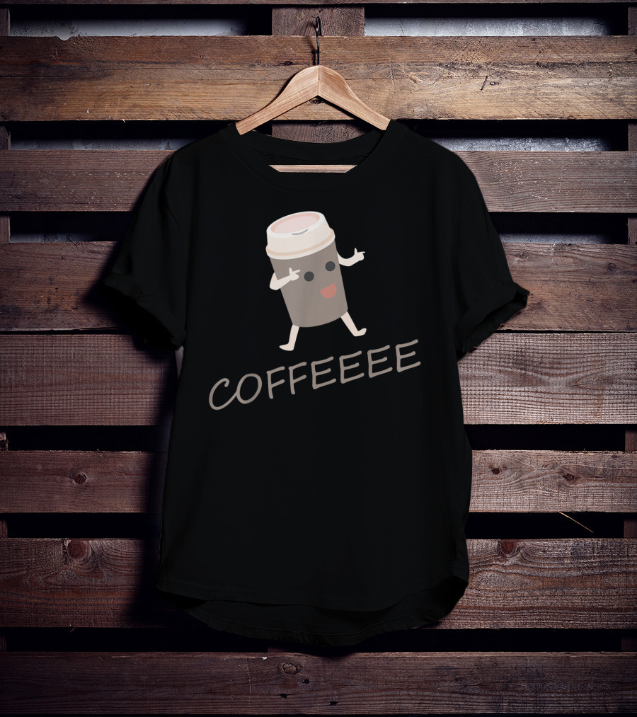 COFFEEEE Caffeine Addict I Love Coffee Bean T-Shirt