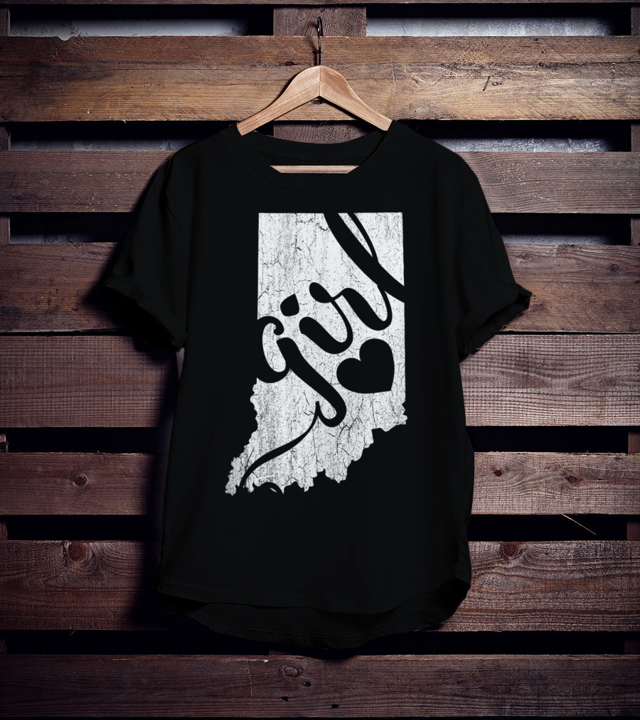 Indiana Girl Heart Map T-Shirt