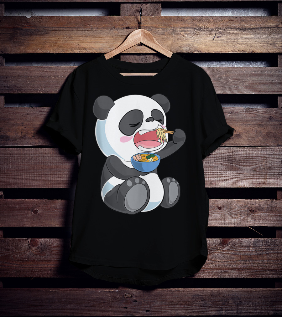 Ramen Eating Panda Bear With Japanese Noodles T-Shirt