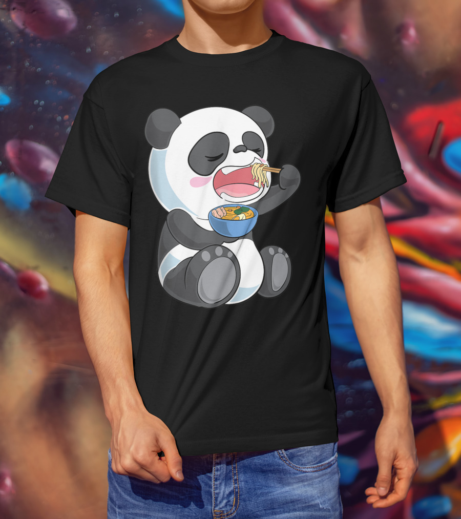 Ramen Eating Panda Bear With Japanese Noodles T-Shirt