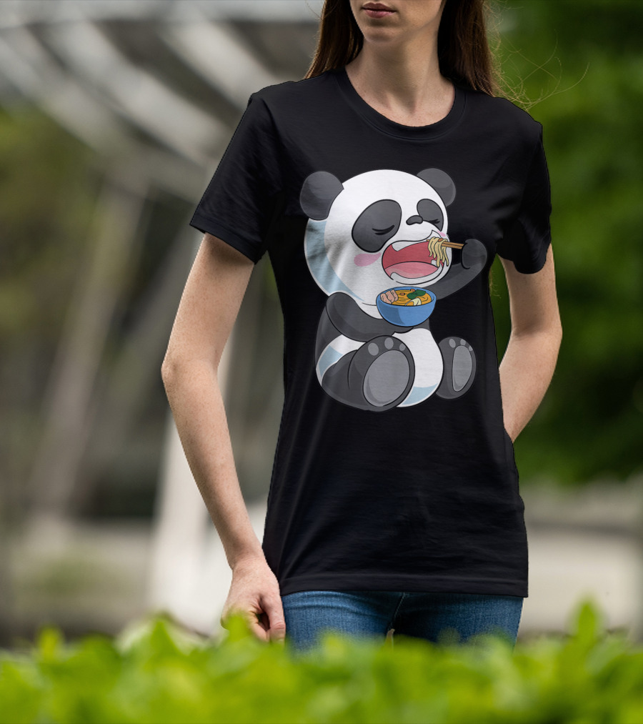 Ramen Eating Panda Bear With Japanese Noodles T-Shirt