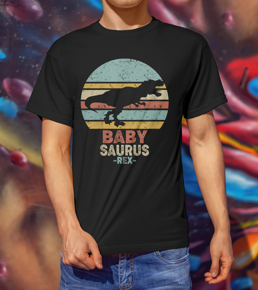Baby Saurus Rex Vintage Dinosaur Kids T-Shirt