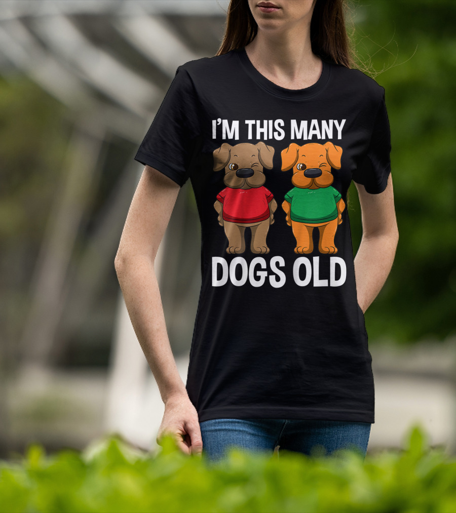 I'm This Many Dogs Old Cute Kids 2 Yr Boy Girl Birthday T-Shirt