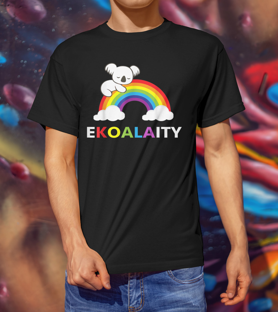 EKOALAITY Koala Rainbow Flag Gay Pride T-Shirt