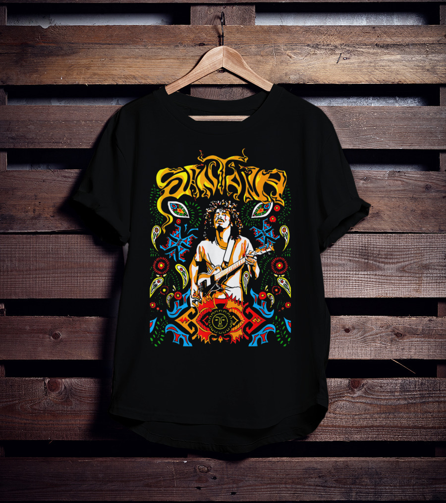 Santana Make Somebody Happy Perfect Psychedelic Guitar T-Shirt