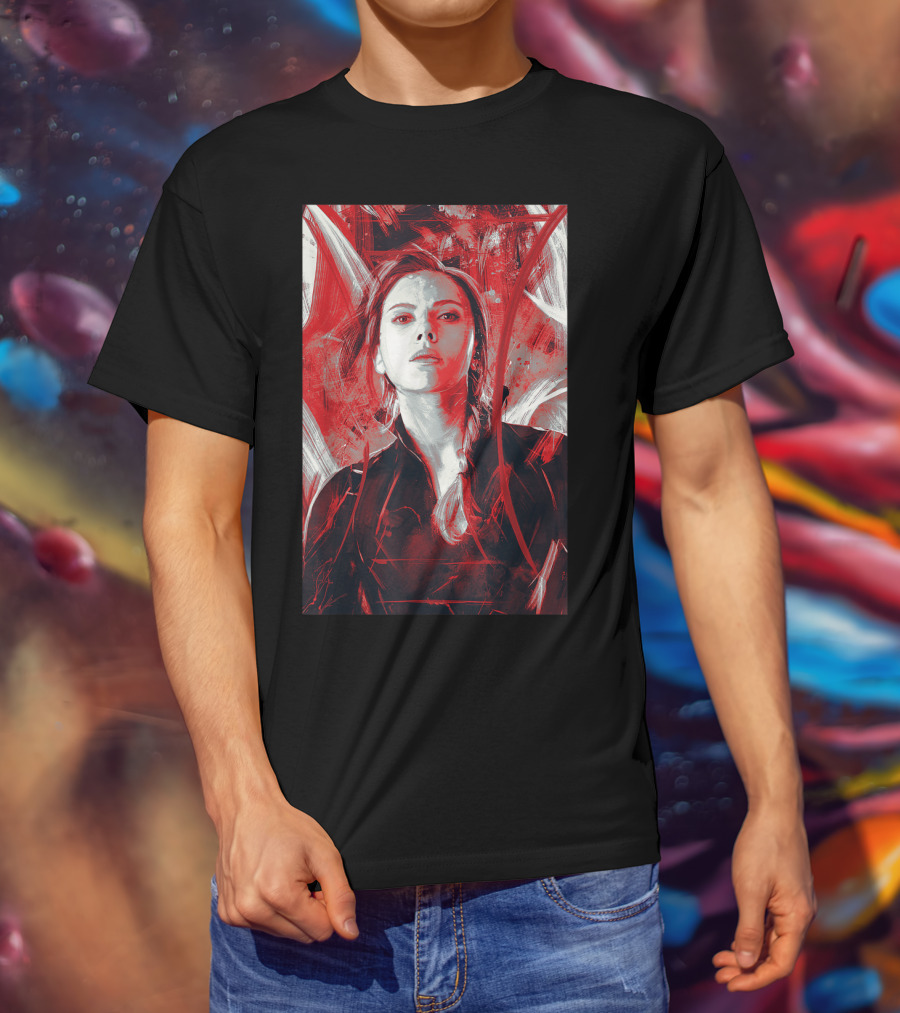 Marvel Avengers Endgame Black Widow Painting Graph T-Shirt