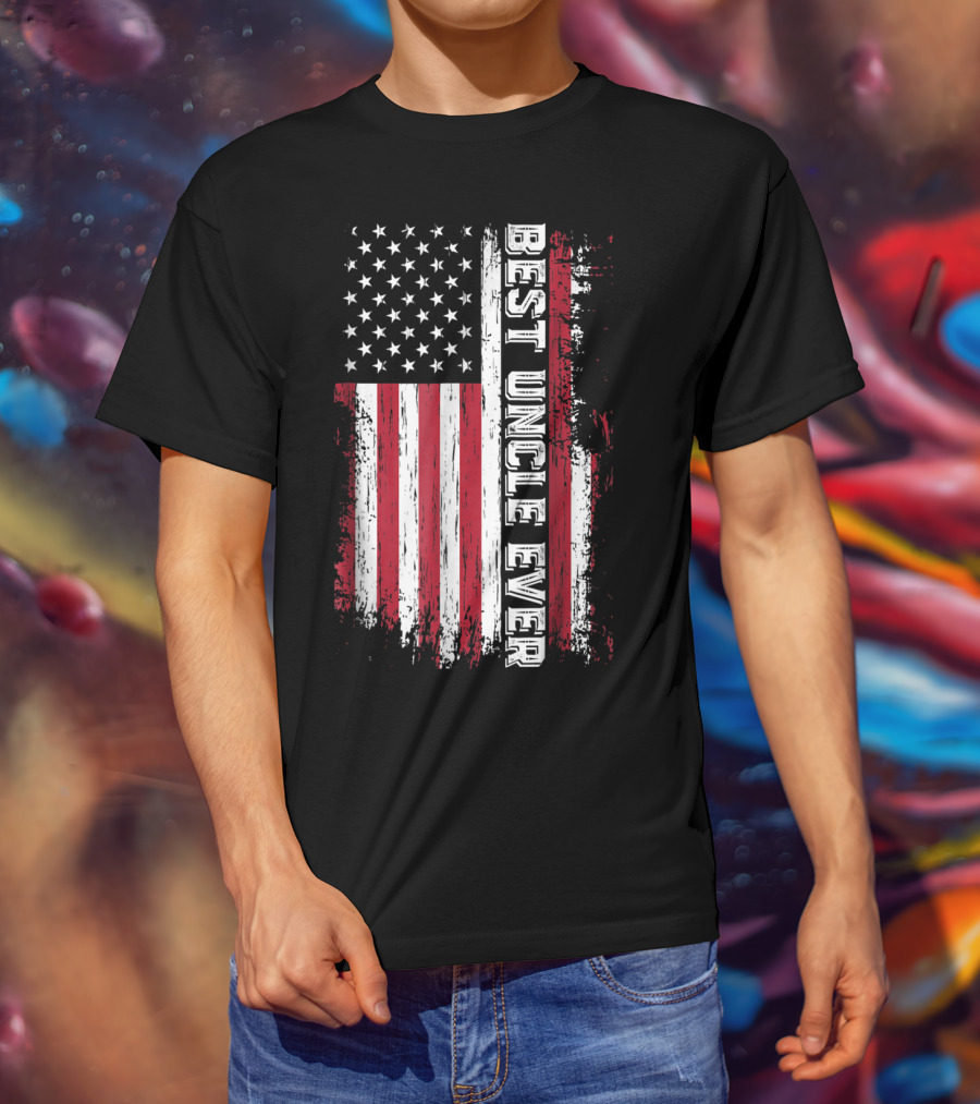 Best Uncle Ever American Flag Mens Best Uncle T-Shirt