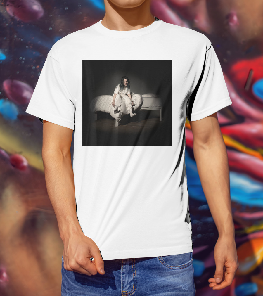 Billie Eilish Mens Album Cover Photo Bed Scene T-Shirt