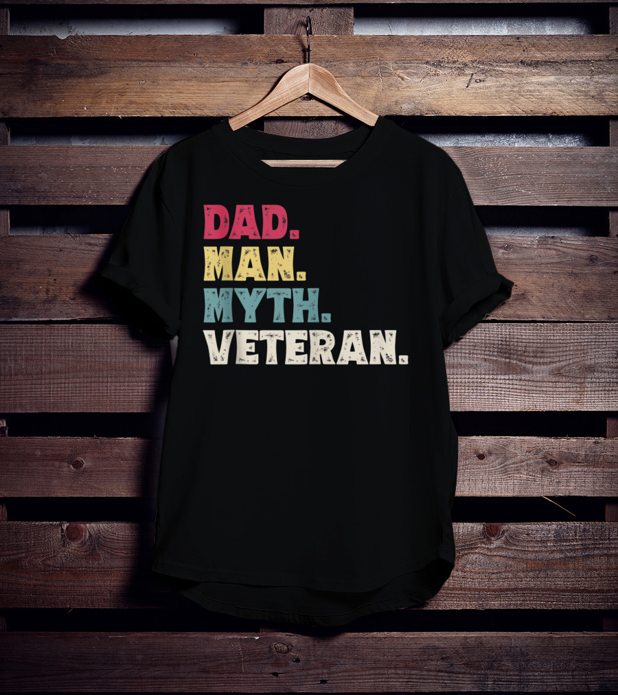 Dad Man Myth Veteran Father's Day Vinta T-Shirt