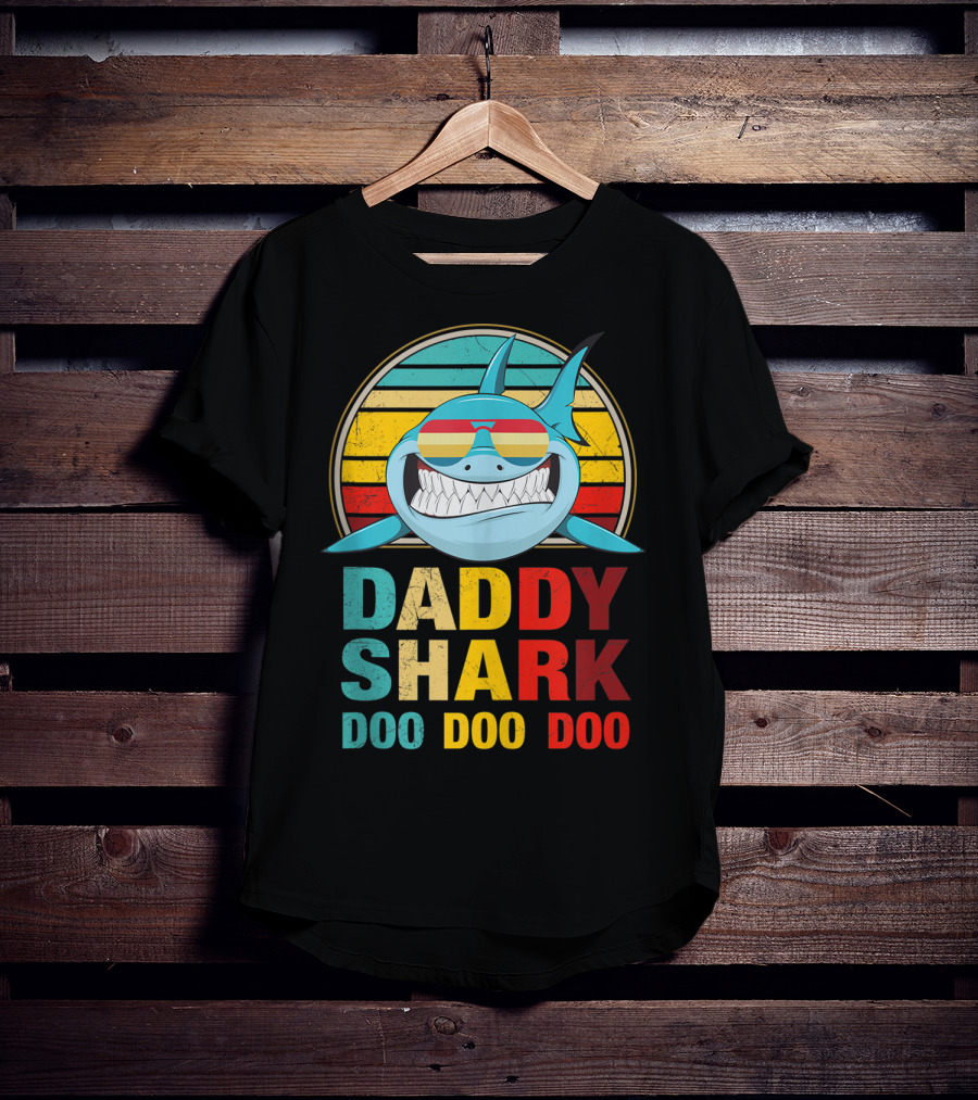 Daddy Shark Doo Doo Doo Mens Vintage T-Shirt