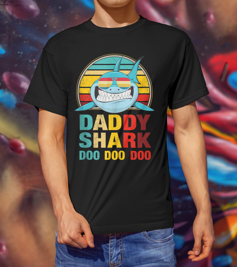 Daddy Shark Doo Doo Doo Mens Vintage T-Shirt