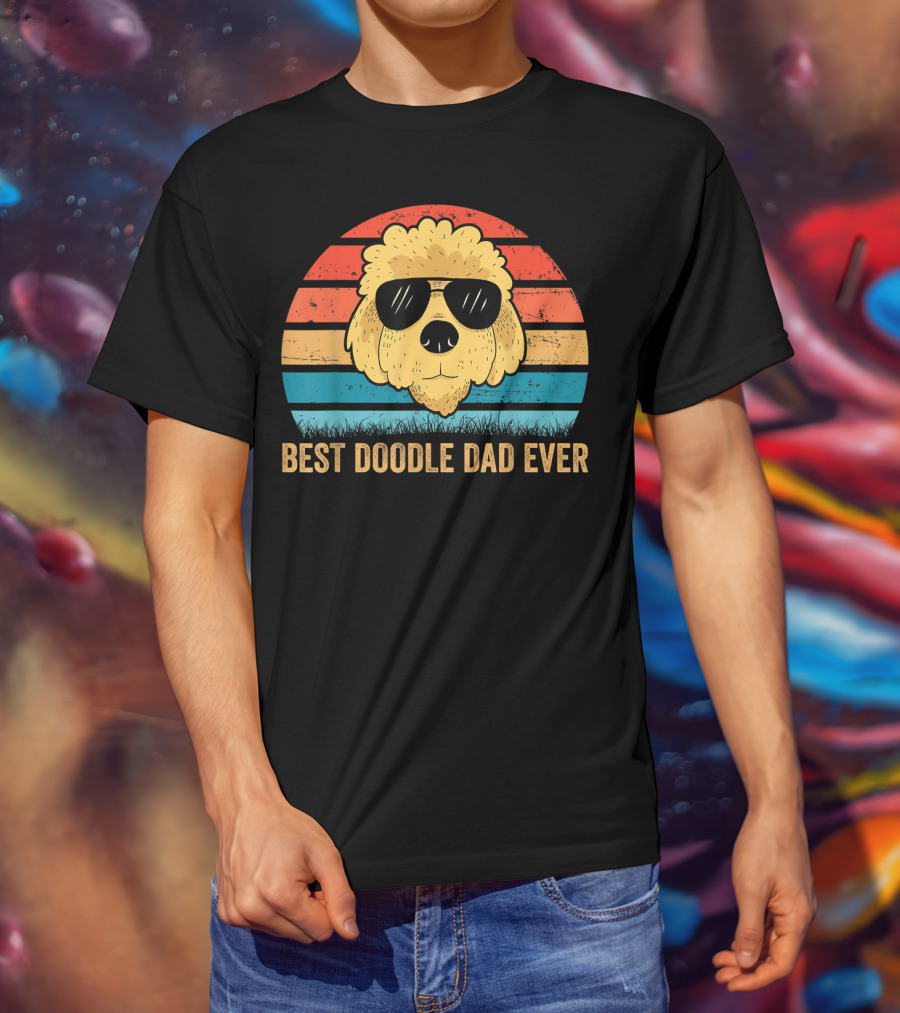 Best Doodle Dad Ever Mens Golden Doodle Dog Dad T-Shirt