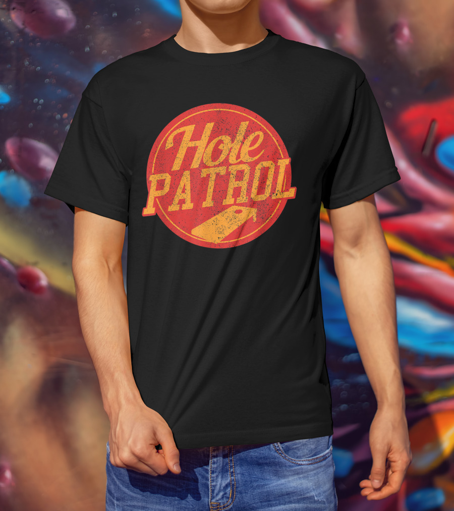 Hole Patrol Vintage Style Cornhole Game T-Shirt