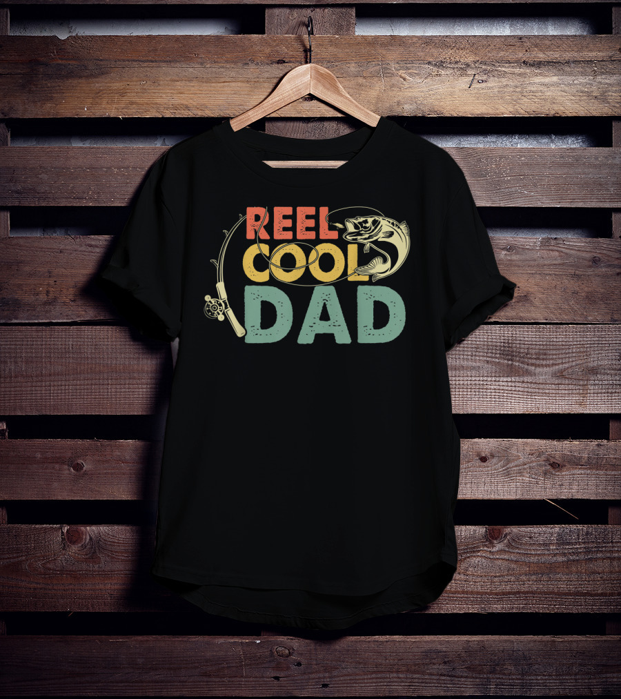 Reel Cool Dad Vintage Fishing Funny Mens Fat T-Shirt