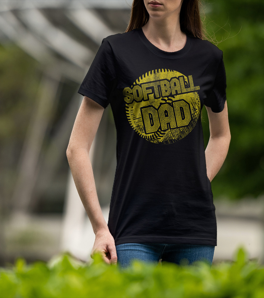 Softball Dad Mens Softball Coach Player Father Daddy T-Shirt