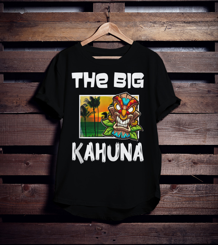 The Big Kahuna Tiki Bar Vibes Aloha Haw Palm Sunset Mask T-Shirt