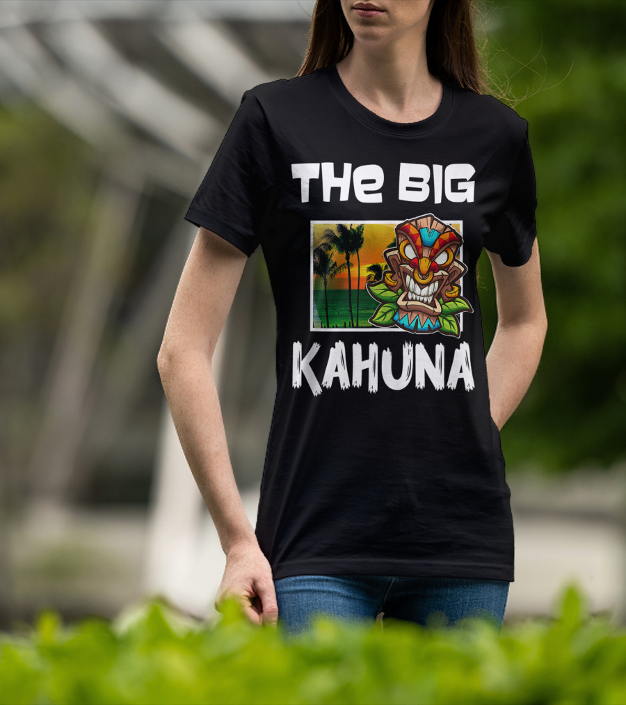 The Big Kahuna Tiki Bar Vibes Aloha Haw Palm Sunset Mask T-Shirt