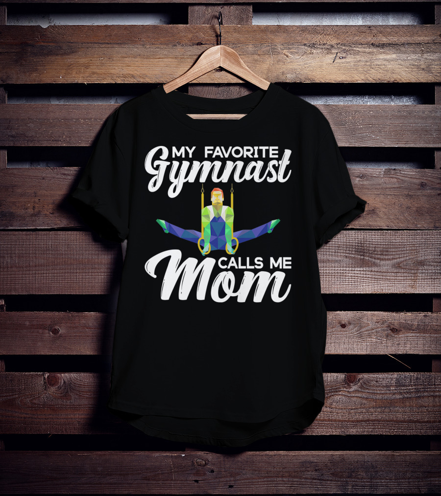 My Favorite Gymnast Calls Me Mom Geometric Rings T-Shirt