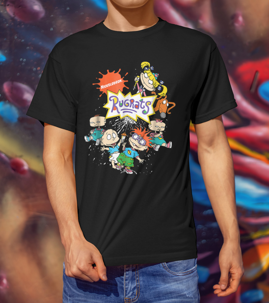 Nickelodeon Rugrats Cartoon Characters Full Group Splash T-Shirt
