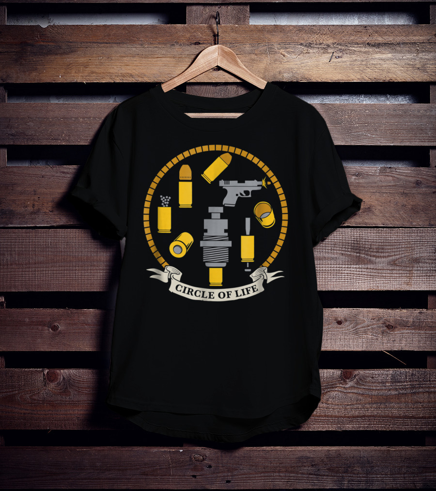 Circle Of Life Reloading Patriot Patch Co Gun Ammo Bullet Cartridge T-Shirt