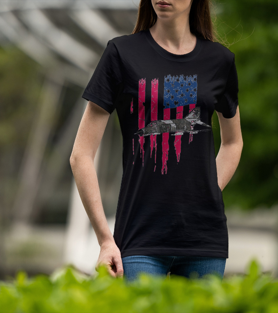 Patriotic 4 Phantom McDonnell Douglas American Fighter Jet T-Shirt