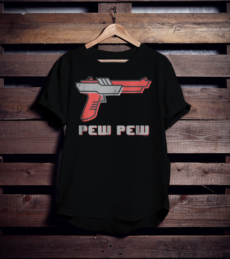 Pew Pew Retro Gaming Gun T-Shirt