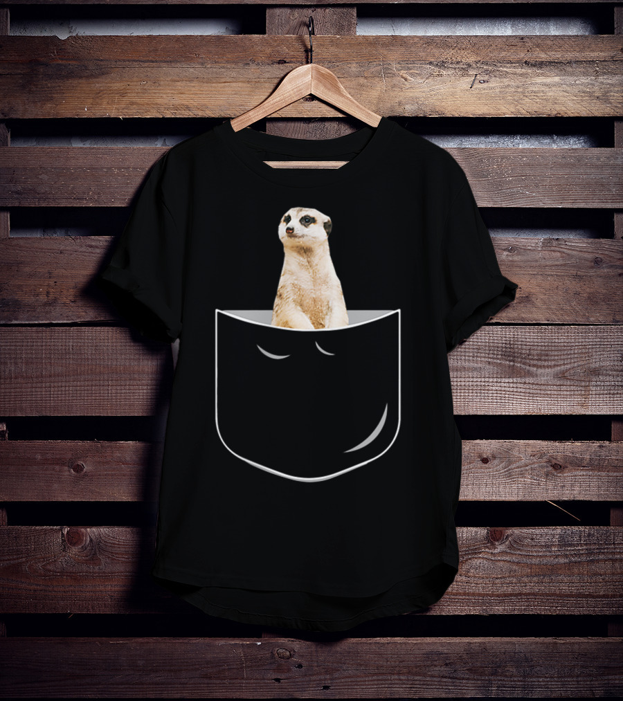 Pocket Meerkat Funny Meerkat In Pocket Standing Cute Wildlife Surrogate T-Shirt