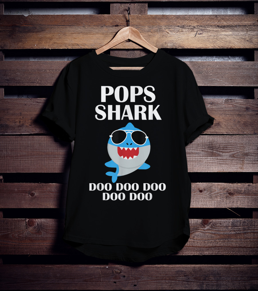 Pops Shark Doo Doo Doo Doo Doo Sunglasses Cartoon T-Shirt