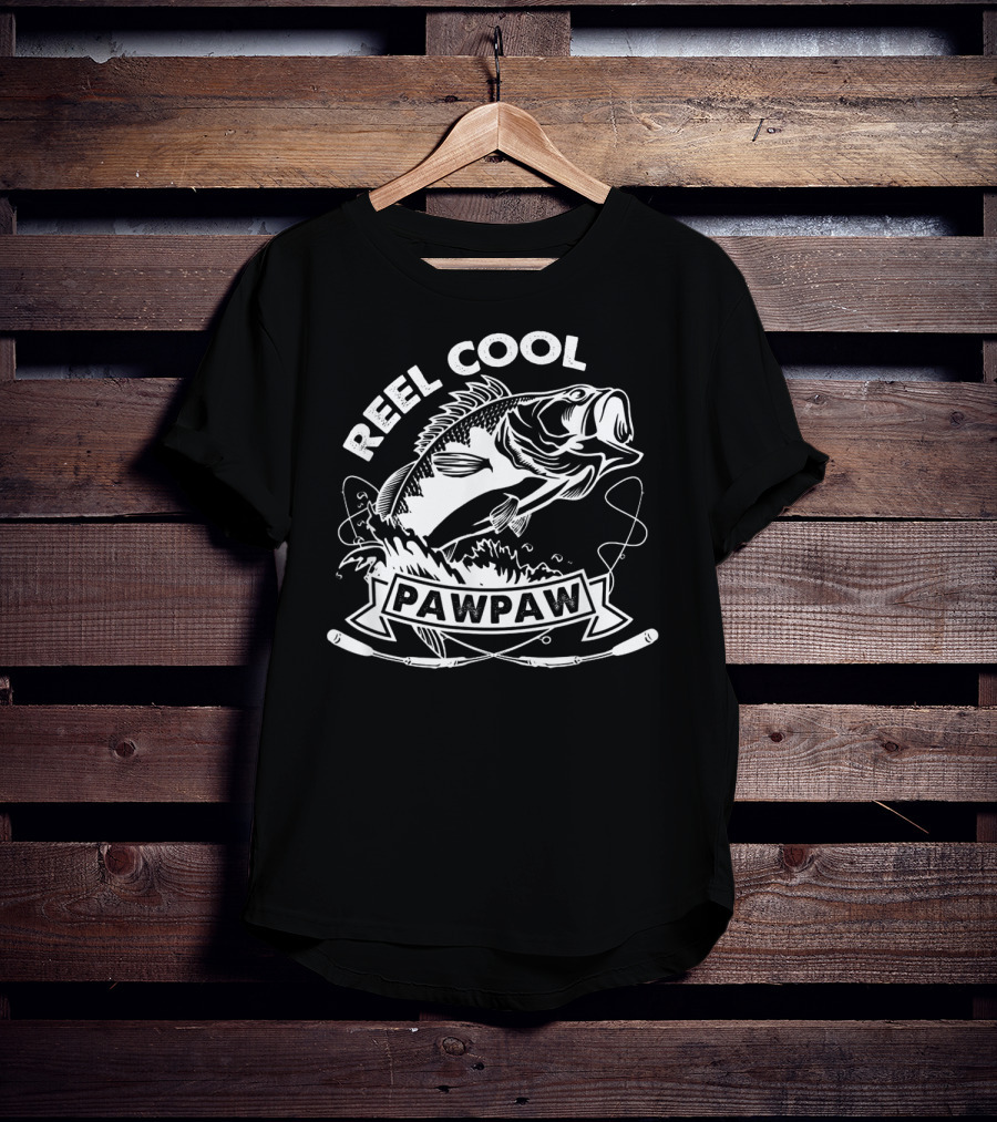 Reel Cool Pawpaw Fishing Bass Splash And Line T-Shirt