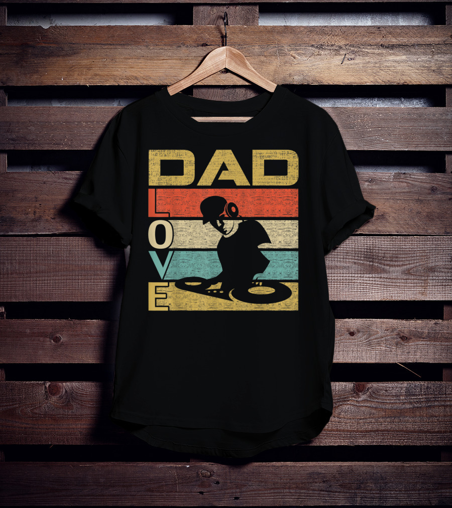 Retro Vintage Dad Love DJ Deejay Funny Father's T-Shirt