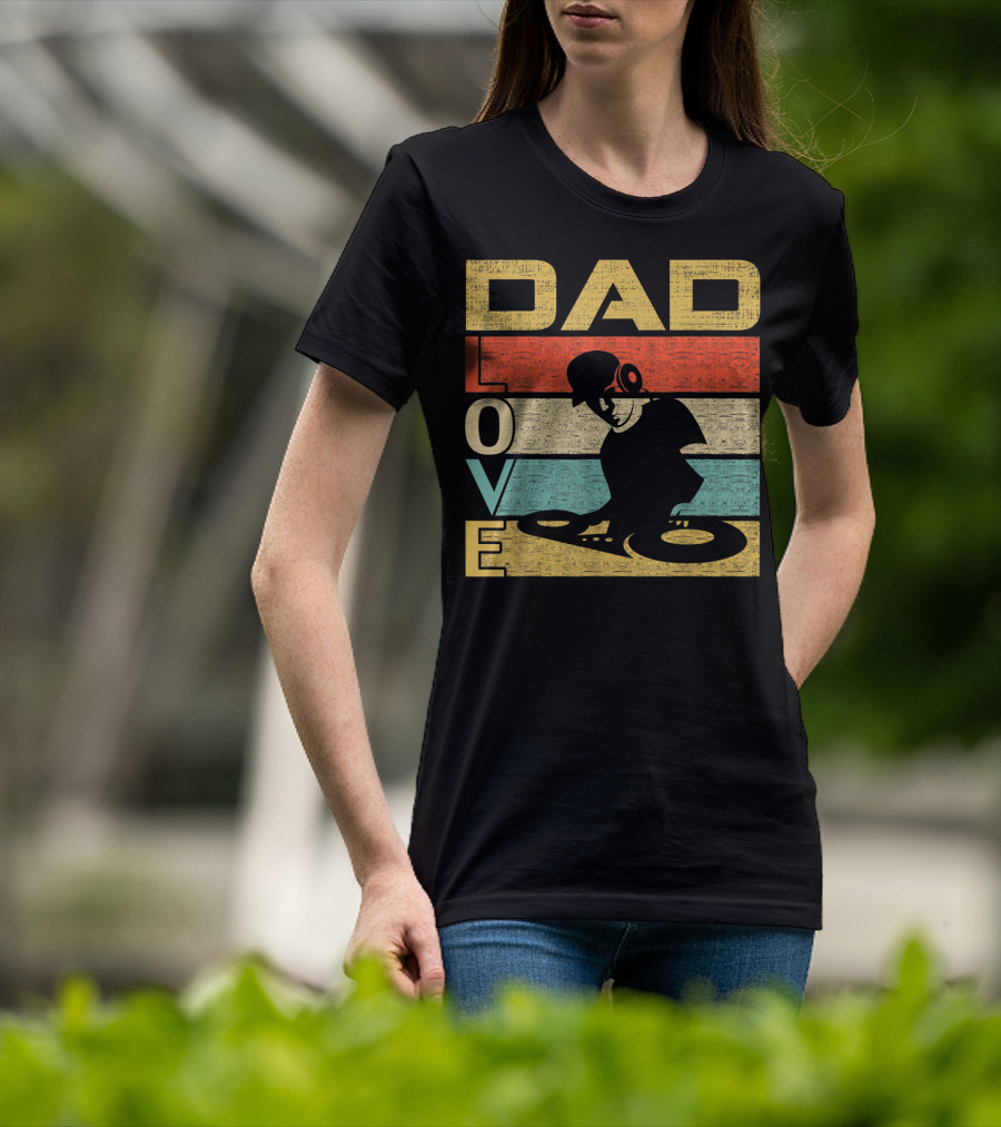Retro Vintage Dad Love DJ Deejay Funny Father's T-Shirt