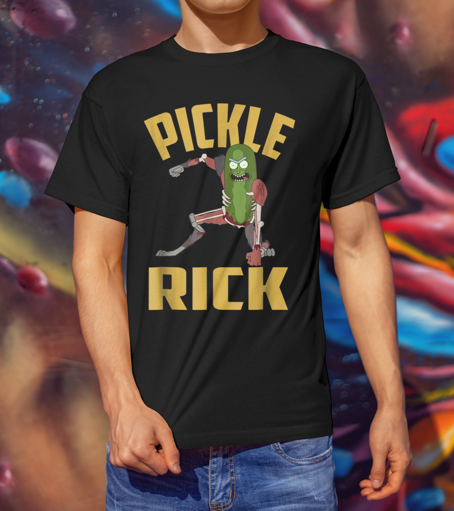 Rick And Morty Pickle Rick Punch Action Pose T-Shirt