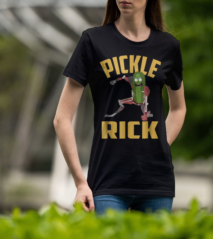 Rick And Morty Pickle Rick Punch Action Pose T-Shirt