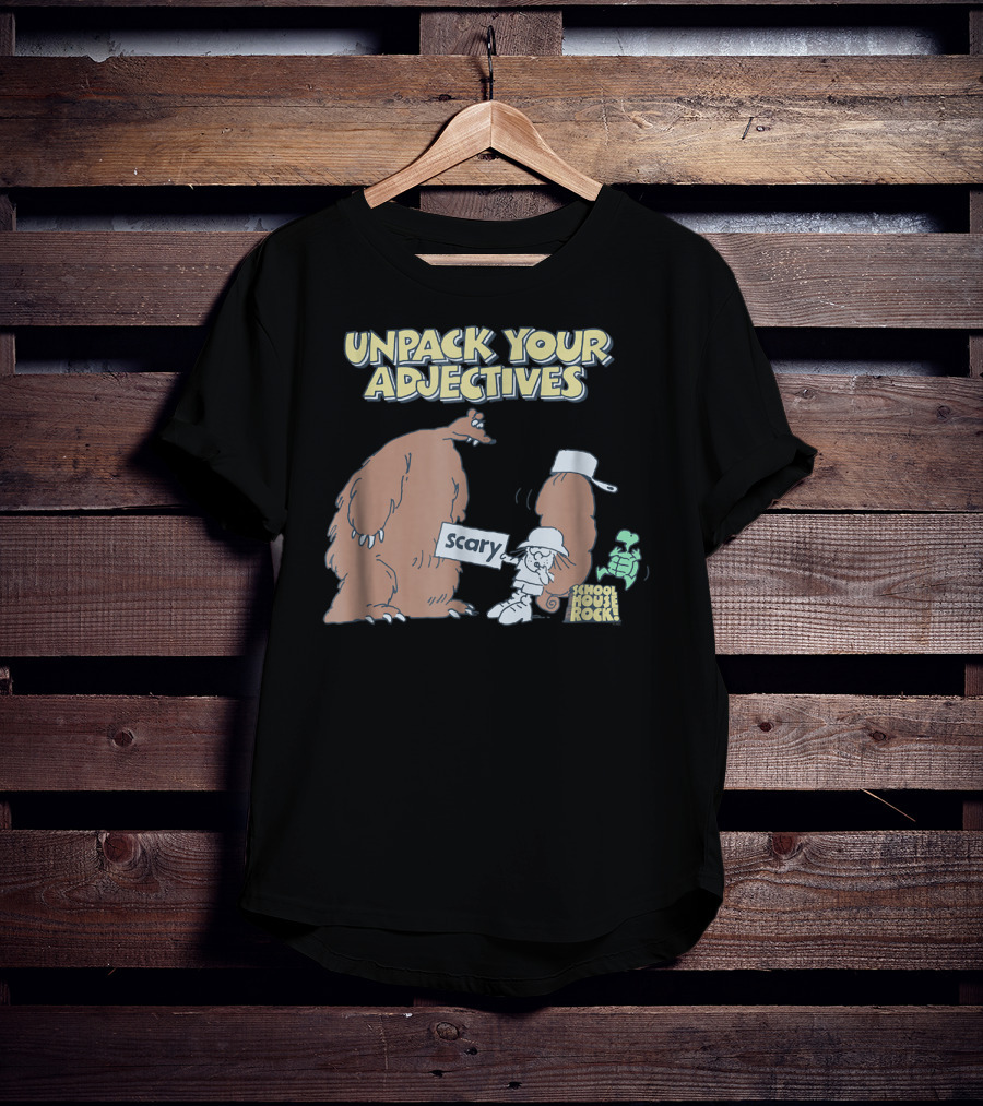 Schoolhouse Rock Unpack Your Adjectives Scary Bear T-Shirt