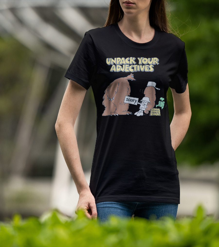 Schoolhouse Rock Unpack Your Adjectives Scary Bear T-Shirt