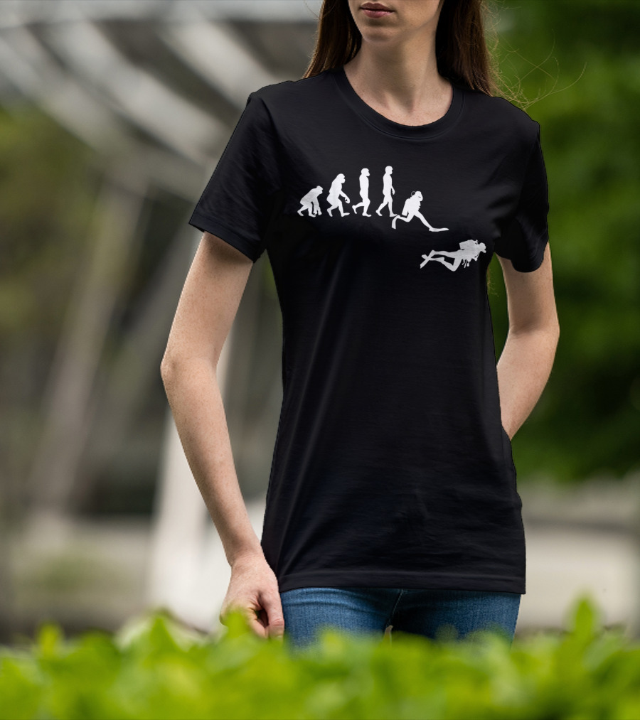 Scuba Dive Evolution Diver Ocean Transformation T-Shirt