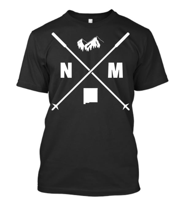 Ski New Mexico Slopes Vintage Skiing Mountains NM Crossed Poles Iconic Styles T-Shirt