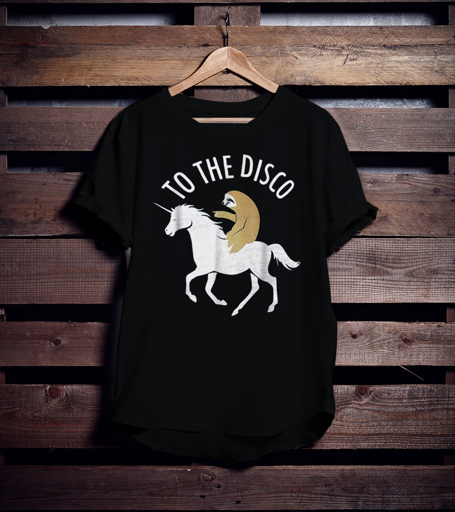 Sloth Riding Unicorn To The Disco T-Shirt