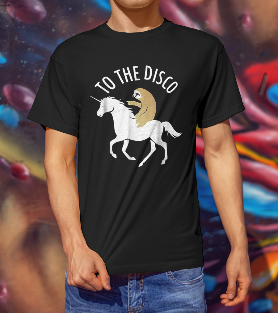 Sloth Riding Unicorn To The Disco T-Shirt
