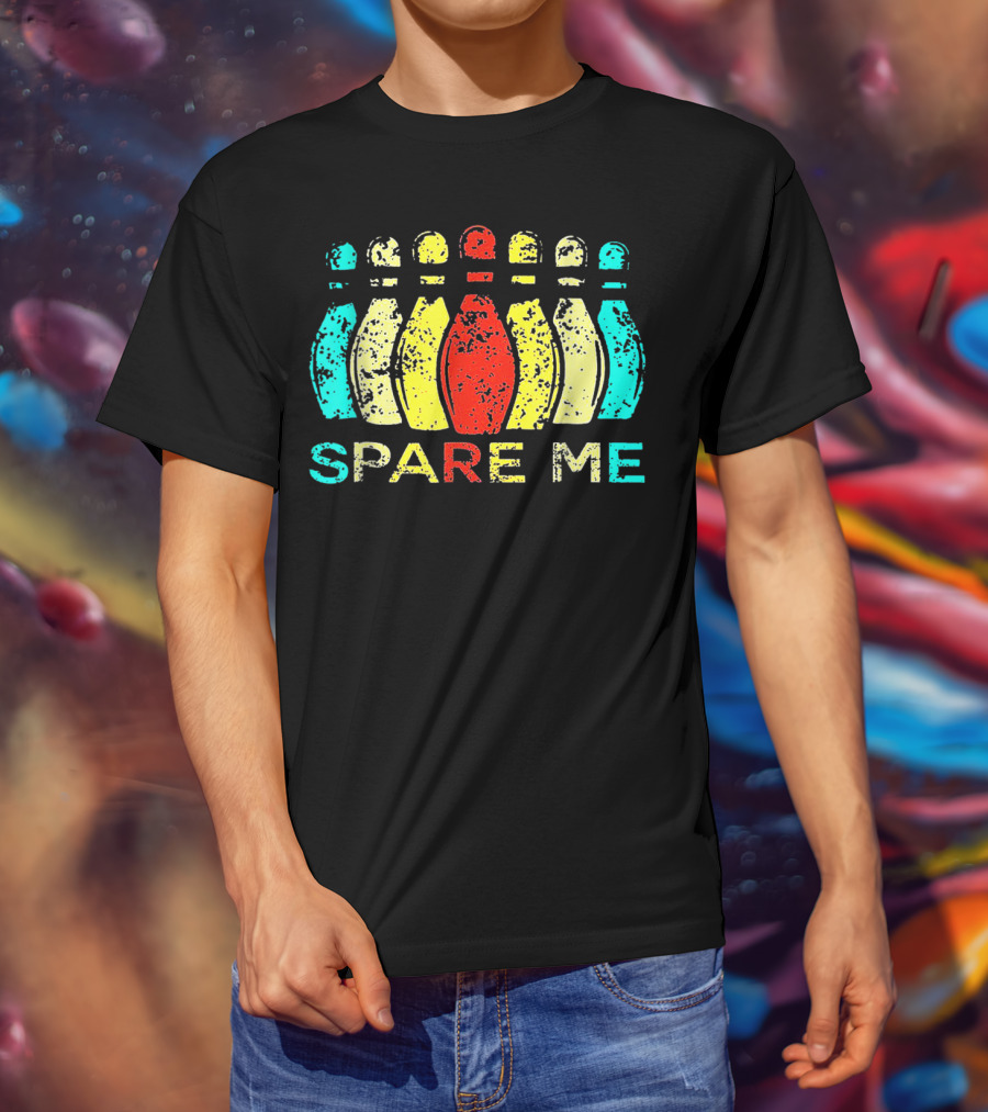 Spare Me Bowling Vintage Bowling Pins T-Shirt