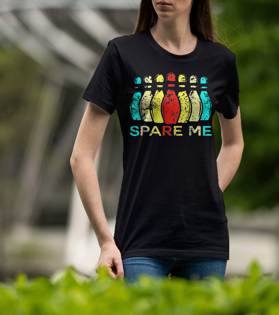 Spare Me Bowling Vintage Bowling Pins T-Shirt