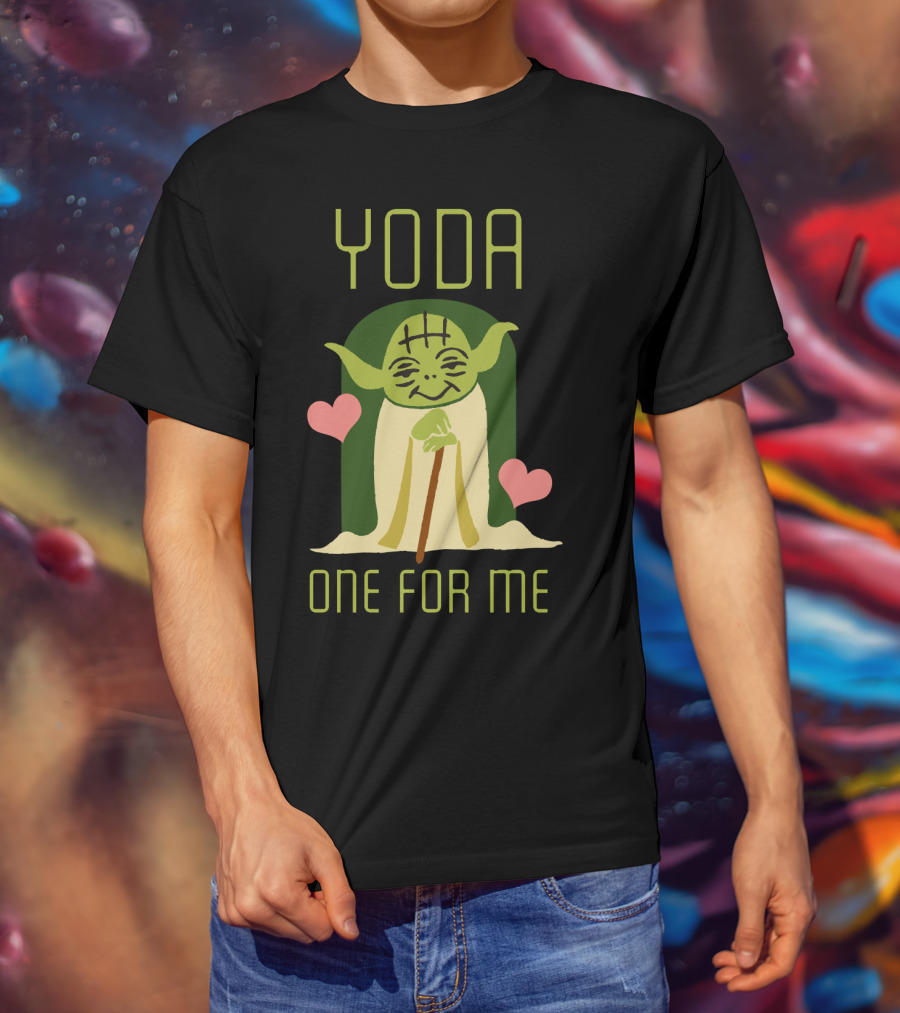 Star Wars Yoda One For Me Valentine's Hearts Cute T-Shirt